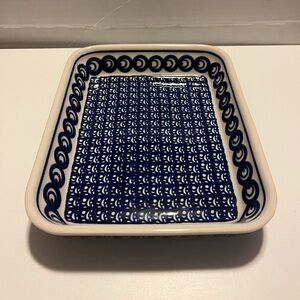 Boleslawiec Polish Pottery Casserole Blue & White Ceramic Handmade Brand New